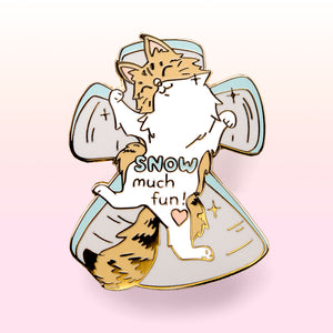 Snow Much Fun (Norwegian Forest Cat) Enamel Pin Brooches & Lapel Pins Flair Fighter