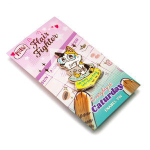 Sorry I'm Busy Introverting (Calico Cat) Enamel Pin Brooches & Lapel Pins Flair Fighter