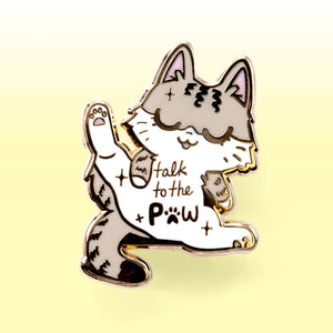 Talk To The Paw (Egyptian Mau Cat) Enamel Pin Brooches & Lapel Pins Flair Fighter