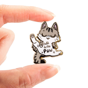 Talk To The Paw (Egyptian Mau Cat) Enamel Pin Brooches & Lapel Pins Flair Fighter