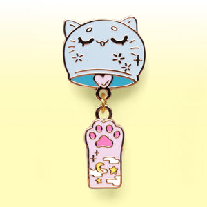 Cat Wind Chime Enamel Pin Brooches & Lapel Pins Flair Fighter