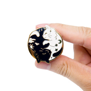 Day & Night Cats Enamel Pin Brooches & Lapel Pins Flair Fighter