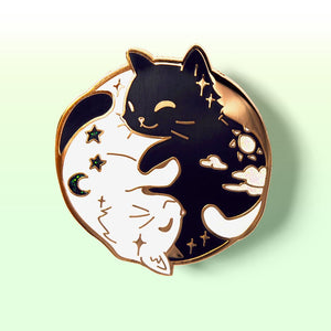 Day & Night Cats Enamel Pin Brooches & Lapel Pins Flair Fighter