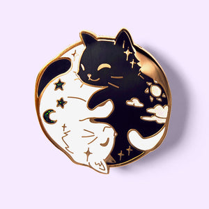 Day & Night Cats Enamel Pin Brooches & Lapel Pins Flair Fighter