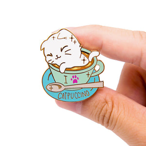 I Love Catpuccino Coffee Cat Enamel Pin Brooches & Lapel Pins Flair Fighter