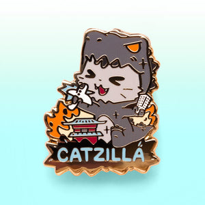 Catzilla Enamel Pin Brooches & Lapel Pins Flair Fighter
