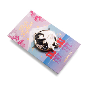 Sakura Yin Yang Cats Enamel Pin Brooches & Lapel Pins Flair Fighter