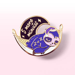 5 More Minutes Sleeping Sloth Enamel Pin Brooches & Lapel Pins Flair Fighter