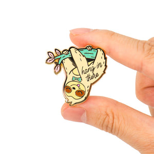 Hang in There Upside Down Sloth Enamel Pin Brooches & Lapel Pins Flair Fighter