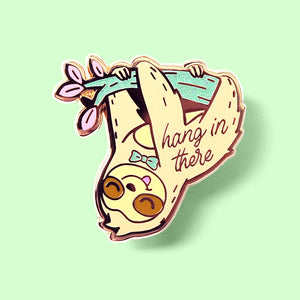 Hang in There Upside Down Sloth Enamel Pin Brooches & Lapel Pins Flair Fighter