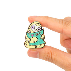 I Love Naps Sloth Enamel Pin Brooches & Lapel Pins Flair Fighter