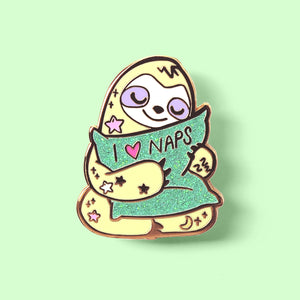 I Love Naps Sloth Enamel Pin Brooches & Lapel Pins Flair Fighter