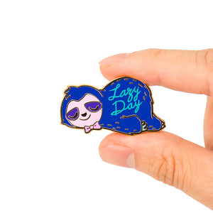 Lazy Day Sleepy Sloth Enamel Pin Brooches & Lapel Pins Flair Fighter