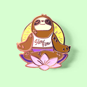 Slow Flow Yoga Meditation Sloth Enamel Pin Brooches & Lapel Pins Flair Fighter