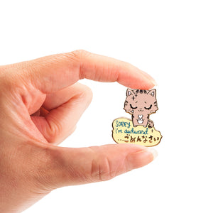 Sorry I'm Awkward Cat Enamel Pin Brooches & Lapel Pins Flair Fighter