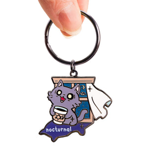 Nocturnal (Nebelung Cat) Keychain  Flair Fighter