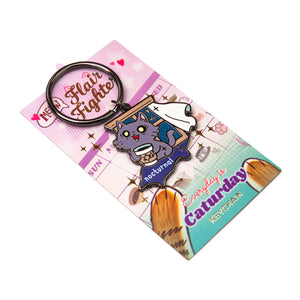 Nocturnal (Nebelung Cat) Keychain  Flair Fighter