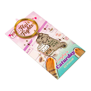 A Purrfect Start To The Day S*Bucks Version (Scottish Fold Cat) Enamel Pin + Keychain + Vinyl Sticker BUNDLE [3 PCS]  Flair Fighter   