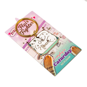 All Boxed In (Turkish Angora Cat) Keychain  Flair Fighter