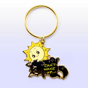 Can't Wake Up (Chantilly-Tiffany Black Cat) Keychain  Flair Fighter