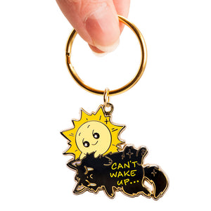 Can't Wake Up (Chantilly-Tiffany Black Cat) Keychain  Flair Fighter