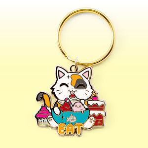 EAT (Calico Cat) Keychain  Flair Fighter