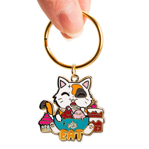 EAT (Calico Cat) Keychain  Flair Fighter