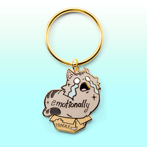 Emotionally Fragile (Maine Coon Cat) Keychain  Flair Fighter