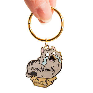 Emotionally Fragile (Maine Coon Cat) Keychain  Flair Fighter