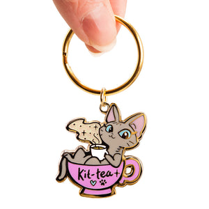 Kit-Tea (Sphynx Cat) Keychain  Flair Fighter
