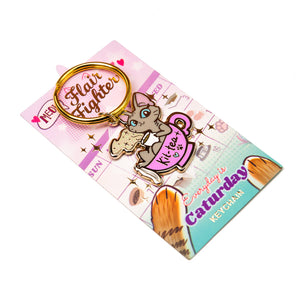 Kit-Tea (Sphynx Cat) Keychain  Flair Fighter