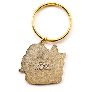 No Meowr Social Energy (Tortoiseshell Cat) Keychain  Flair Fighter