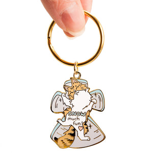 Snow Much Fun (Norwegian Forest Cat) Keychain  Flair Fighter