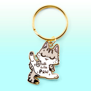 Talk To The Paw (Egyptian Mau Cat) Keychain  Flair Fighter