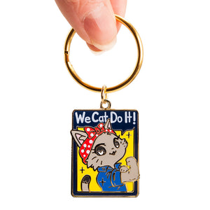 We Cat Do It (American Shorthair Cat) Keychain  Flair Fighter