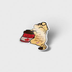 A Purrfect Start To The Day Timmies Version (Scottish Fold Cat) Vinyl Sticker Decorative Stickers Flair Fighter