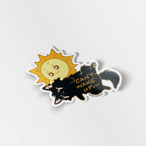 Can't Wake Up (Chantilly-Tiffany Black Cat) Vinyl Sticker Decorative Stickers Flair Fighter