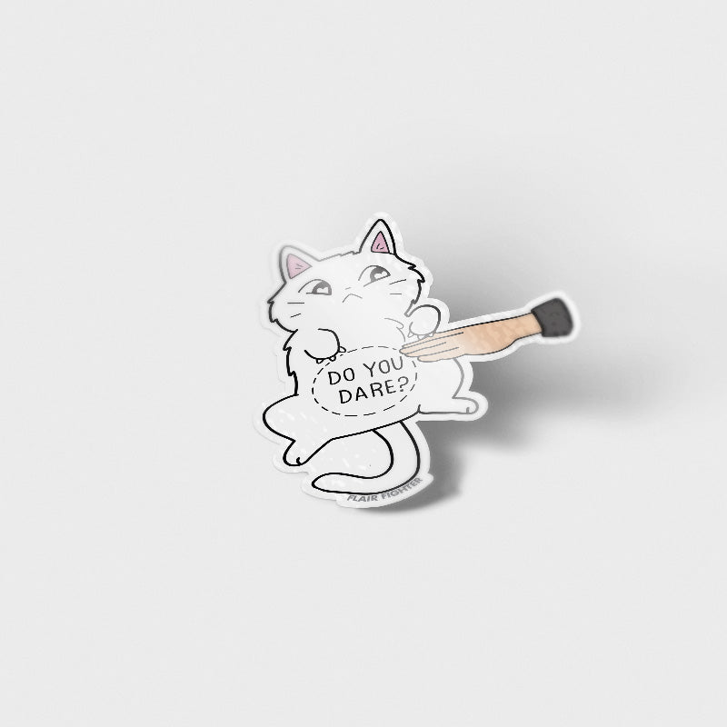 Do You Dare (Khao Manee Cat) Vinyl Sticker Decorative Stickers Flair Fighter   