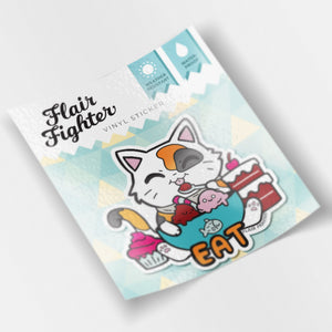 EAT (Calico Cat) Vinyl Sticker Decorative Stickers Flair Fighter