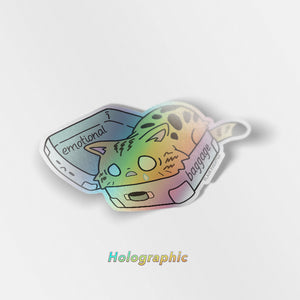 Emotional Baggage (Bengal Cat) Holographic Vinyl Sticker Decorative Stickers Flair Fighter