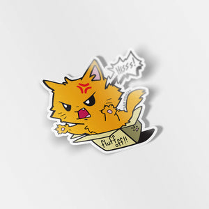Fluff Off (Turkish Angora Cat) Vinyl Sticker Decorative Stickers Flair Fighter