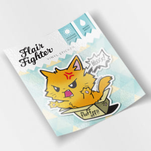 Fluff Off (Turkish Angora Cat) Vinyl Sticker Decorative Stickers Flair Fighter