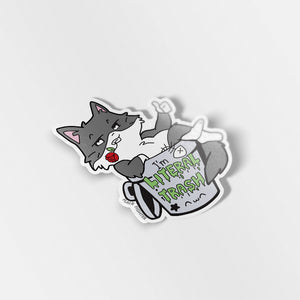 I'm Literal Trash (Norwegian Forest Cat) Vinyl Sticker Decorative Stickers Flair Fighter