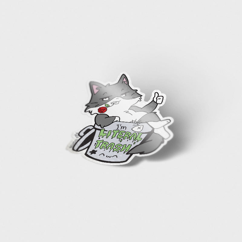 I'm Literal Trash (Norwegian Forest Cat) Vinyl Sticker Decorative Stickers Flair Fighter   