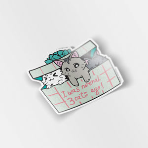 I Was Normal 3 Cats Ago (Domestic Shorthair Cat) Vinyl Sticker Decorative Stickers Flair Fighter