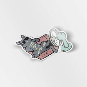 I Work So My Cat Can Live A Better Life (Korat Cat) Vinyl Sticker Decorative Stickers Flair Fighter