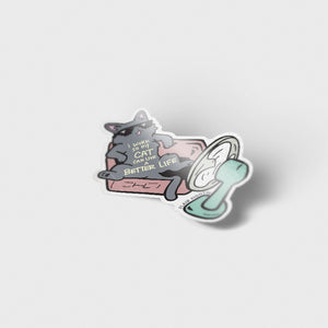 I Work So My Cat Can Live A Better Life (Korat Cat) Vinyl Sticker Decorative Stickers Flair Fighter