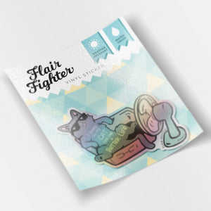 I Work So My Cat Can Live A Better Life (Korat Cat) Holographic Vinyl Sticker Decorative Stickers Flair Fighter