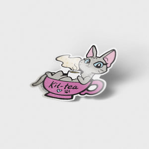 Kit-Tea (Sphynx Cat) Vinyl Sticker Decorative Stickers Flair Fighter