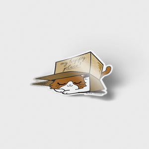 My Happy Place Box (British Shorthair Cat) Vinyl Sticker Decorative Stickers Flair Fighter